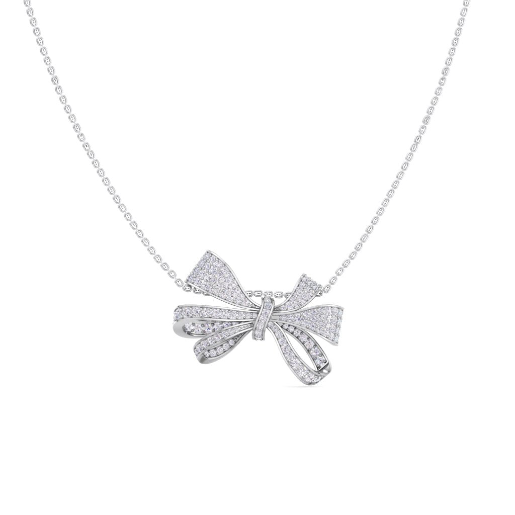 FANCY BOW SHAPE CHAIN PENDANT 45CM