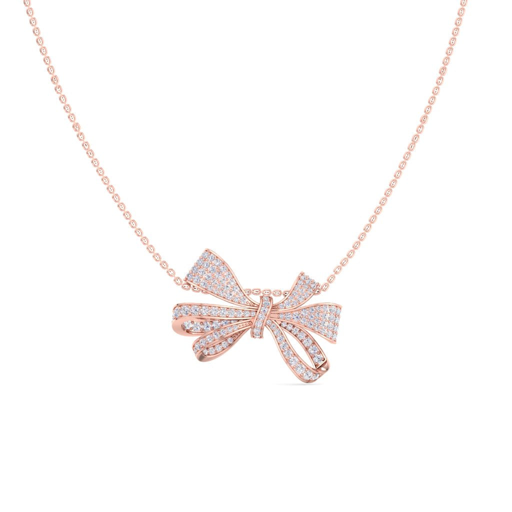 FANCY BOW SHAPE CHAIN PENDANT 45CM