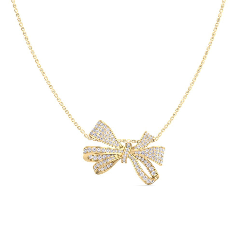 FANCY BOW SHAPE CHAIN PENDANT 45CM