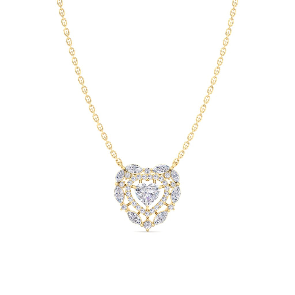 HEART SHAPE MIX CUT PENDANT