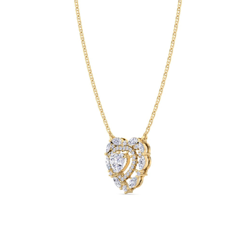 HEART SHAPE MIX CUT PENDANT