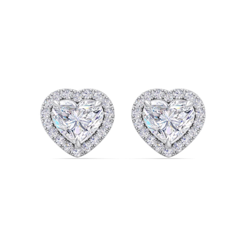 HEART SHAPE HALO STUDS