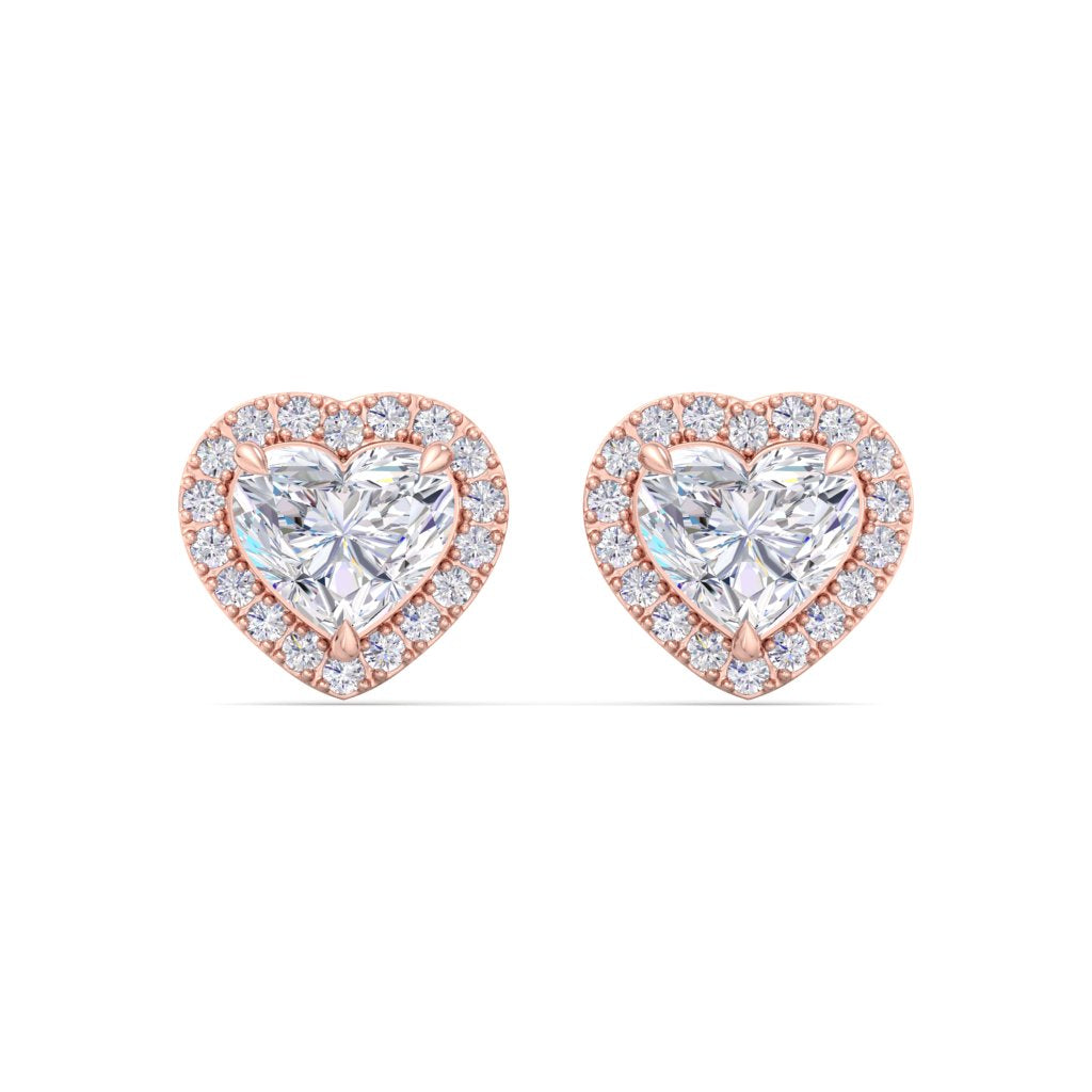 HEART SHAPE HALO STUDS