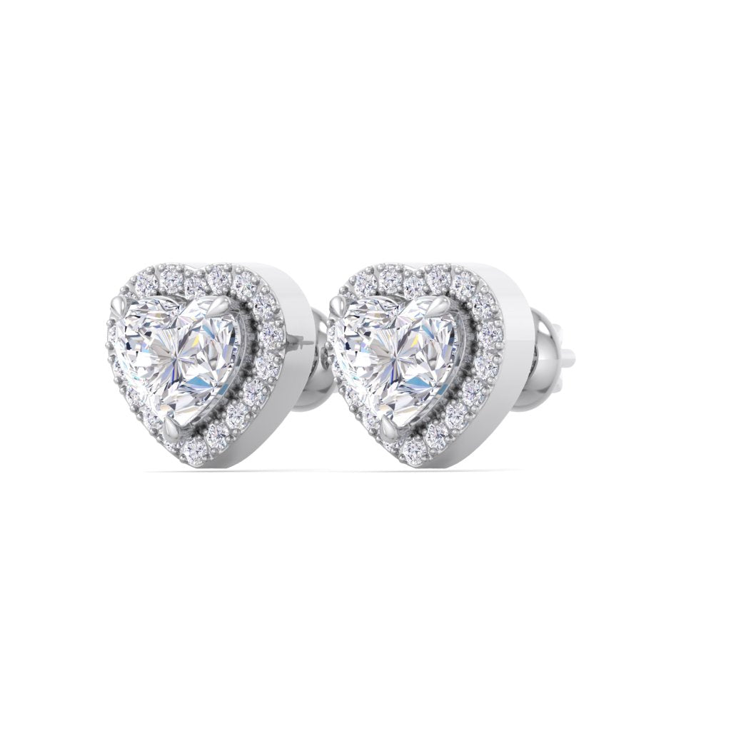 HEART SHAPE HALO STUDS