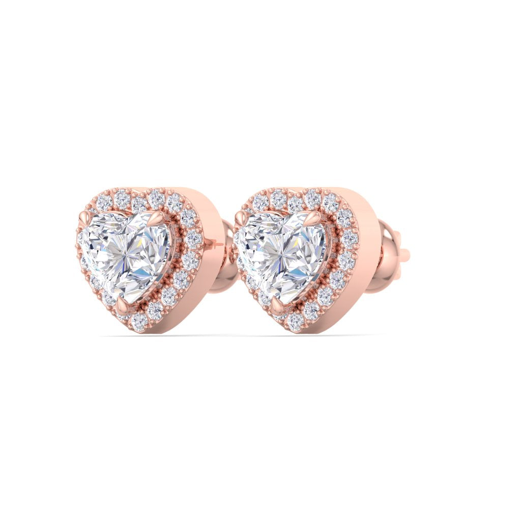 HEART SHAPE HALO STUDS