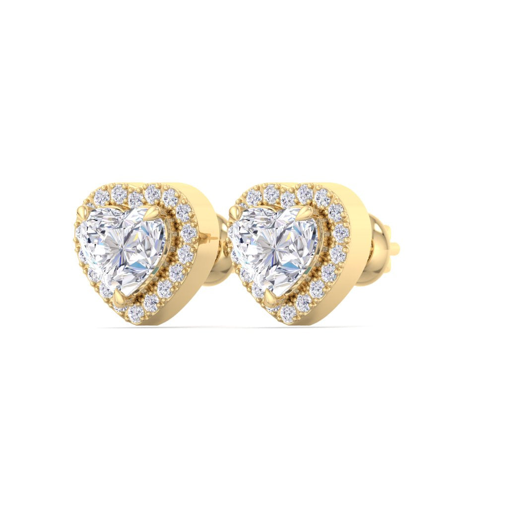 HEART SHAPE HALO STUDS