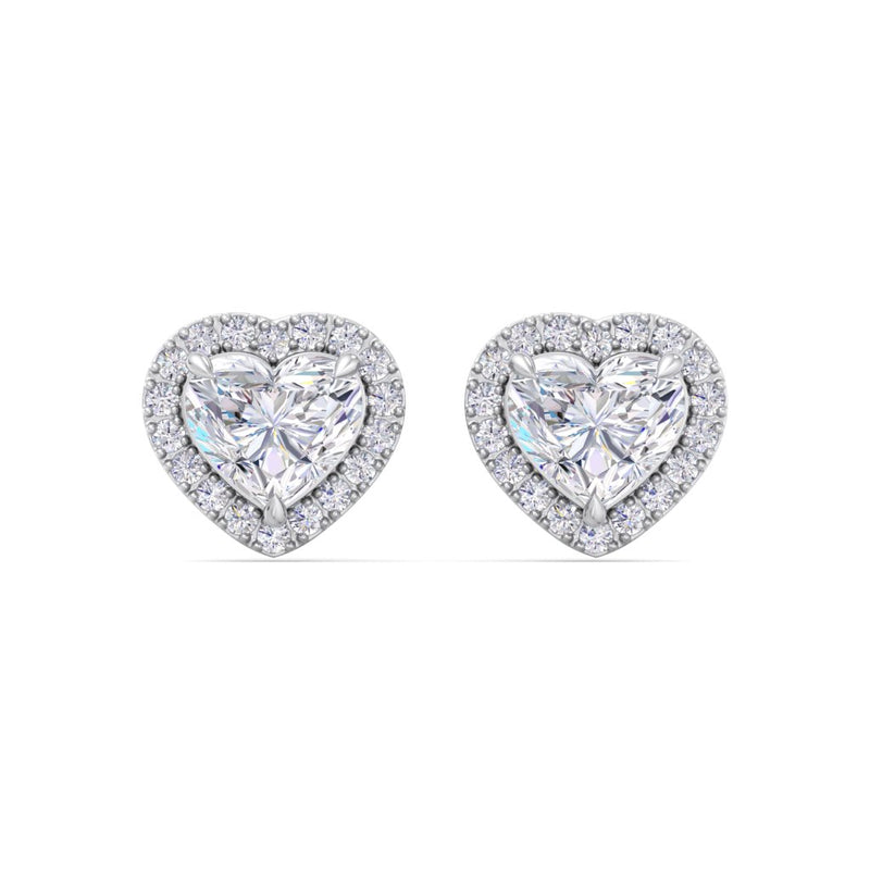 HEART SHAPE HALO STUDS