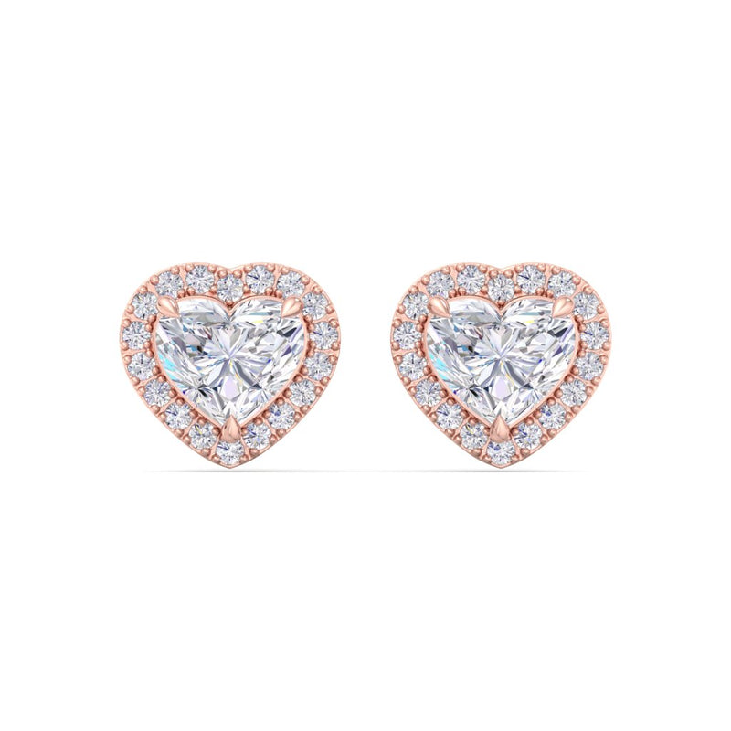 HEART SHAPE HALO STUDS