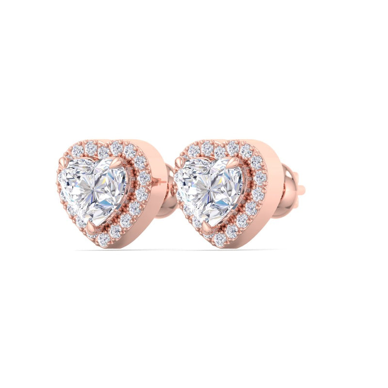 HEART SHAPE HALO STUDS