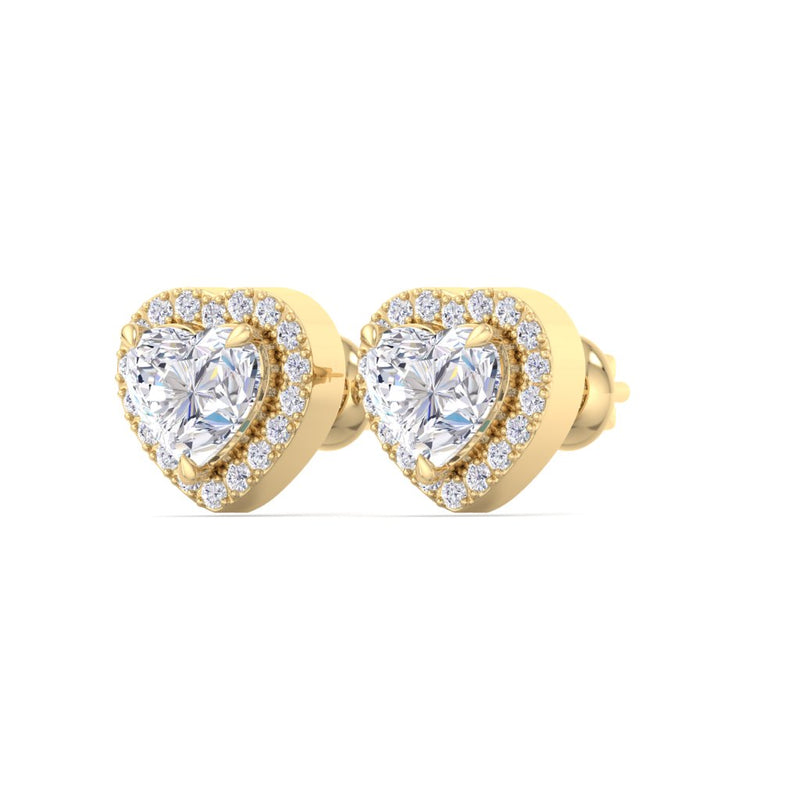 HEART SHAPE HALO STUDS